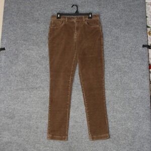 C&C California Corduroy Pants Women 32x32 Brown Cord Slim Straight Leg Trousers